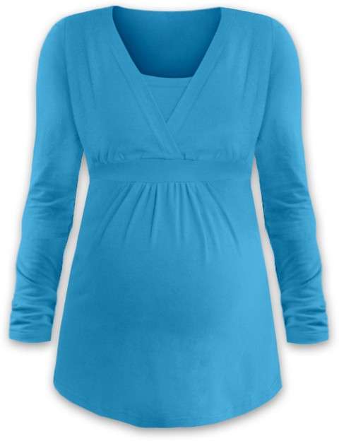 Maternity and breast-feeding tunic Anicka, TURQUOISE