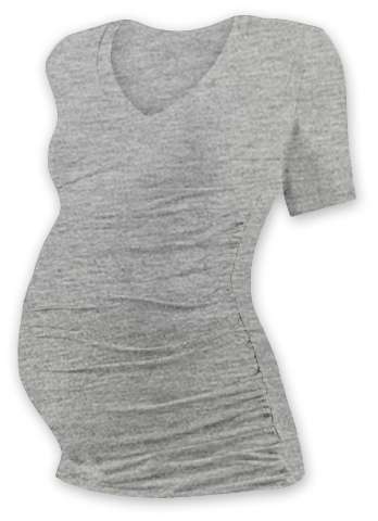 Tehotenské tričko Vanda, krátky rukáv, sivý melír