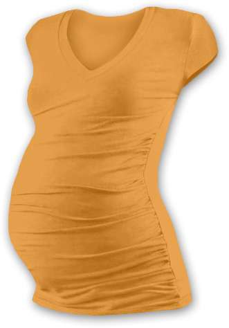 Těhotenské tričko Vanda, mini rukáv, oranžové