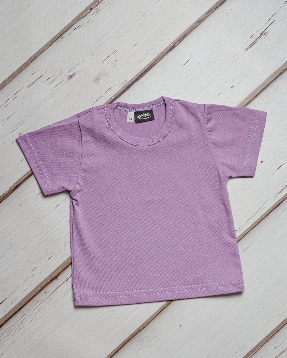Detské tričko, krátky rukáv, levanduľovej (svetlo fialové)