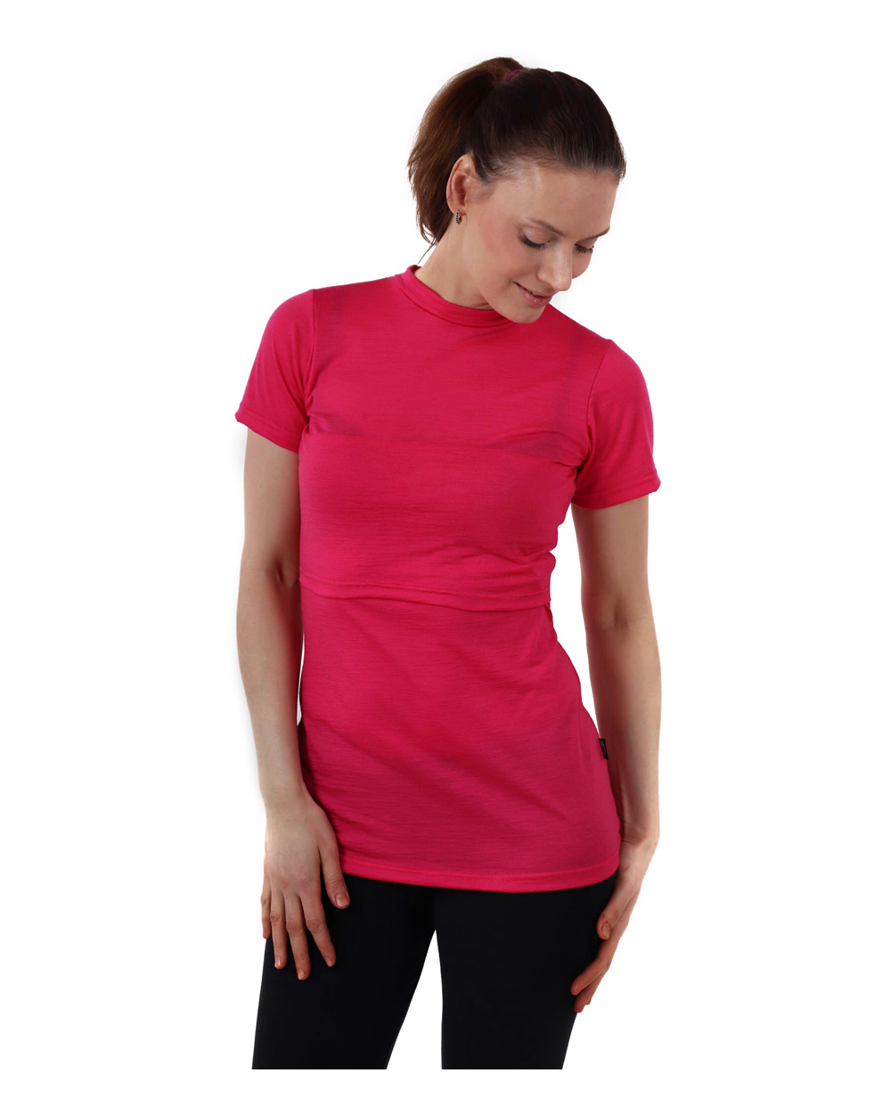 Nursing t-shirt merino wool Meda, pink