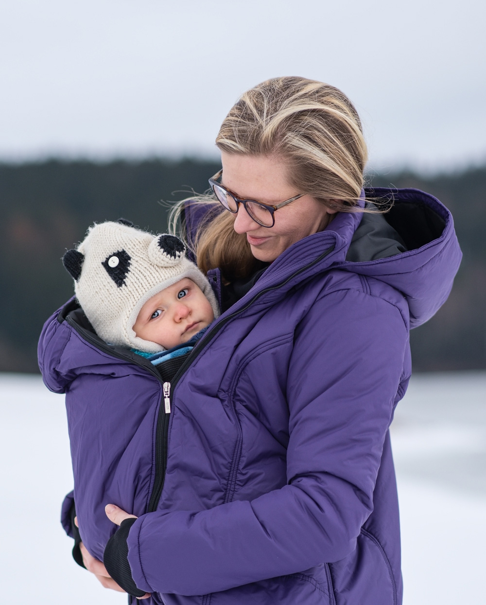 Babywearing insulated winter jacket Zora, violet